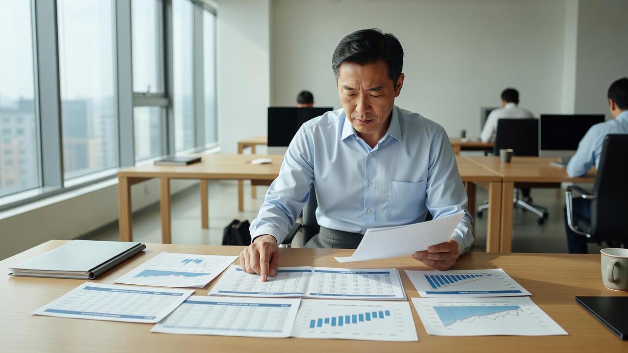 환율 전망 분석을 위한 목차 자료 검토 장면