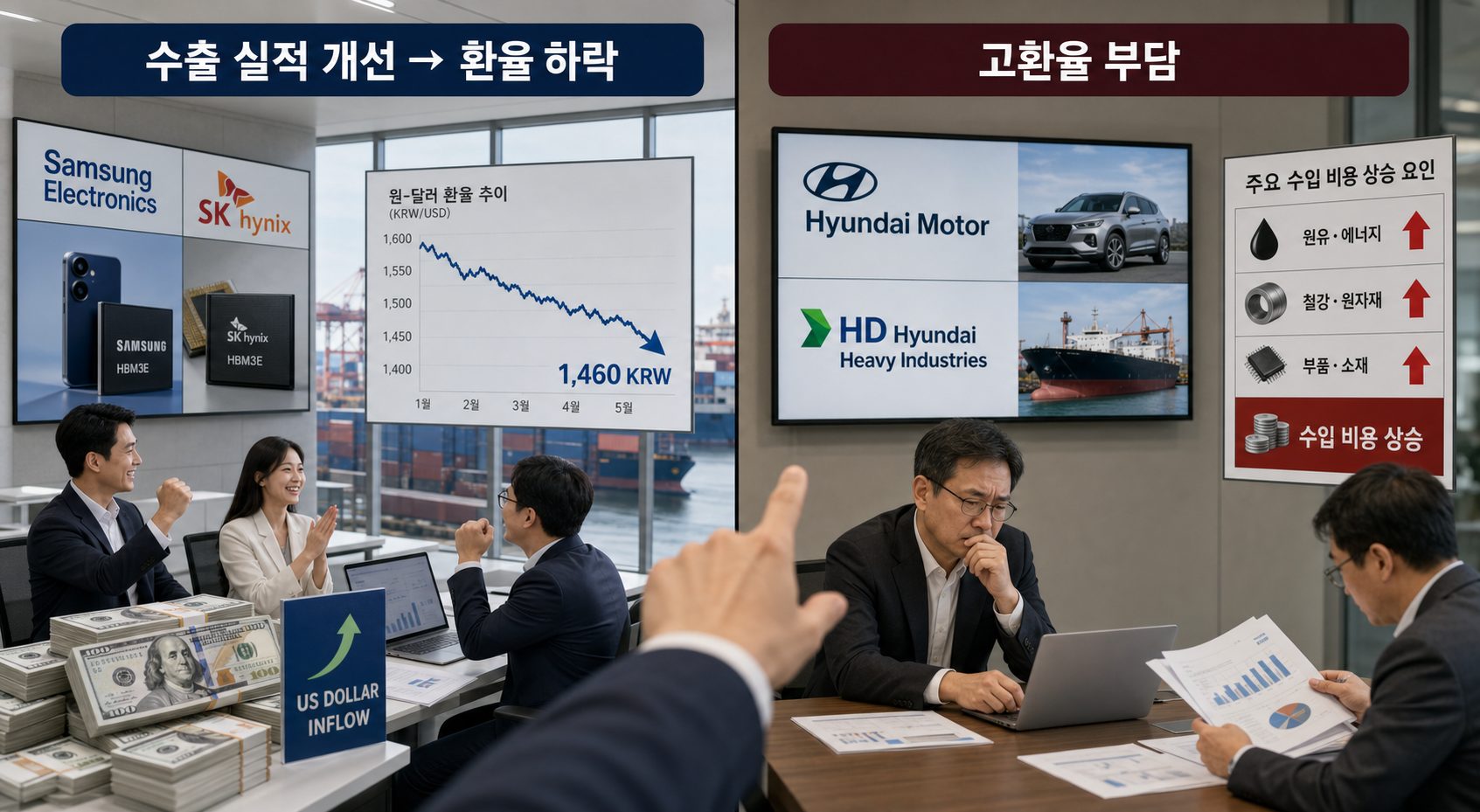 한국 수출 기업 실적 환율 영향 분석
