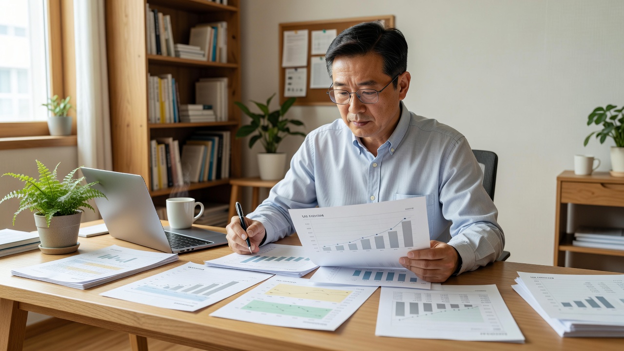 미국주식 세금 절세를 위한 세금 종류별 안내 자료를 검토하는 모습