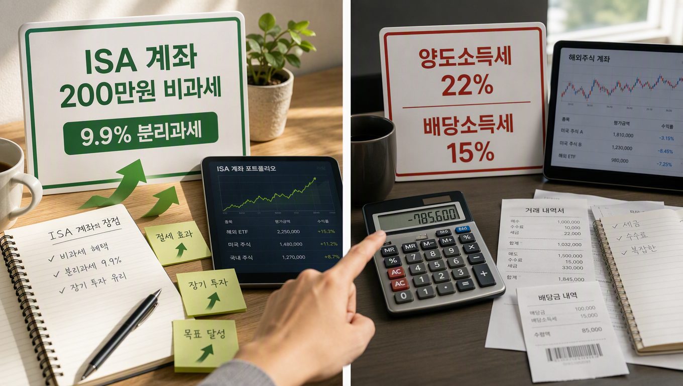 미국주식 세금 절세 방법 비교: ISA·해외주식·파생상품 수수료 차이