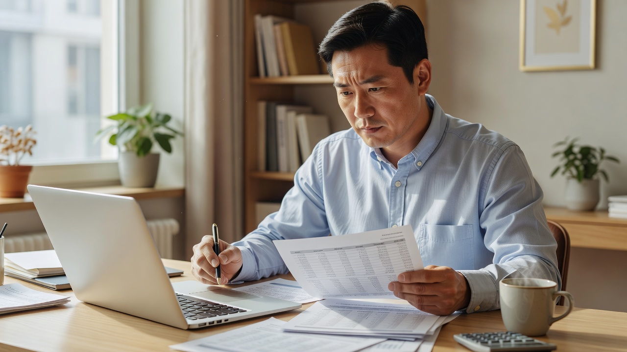 미국주식 세금 기준에 따라 양도소득세를 계산하는 모습