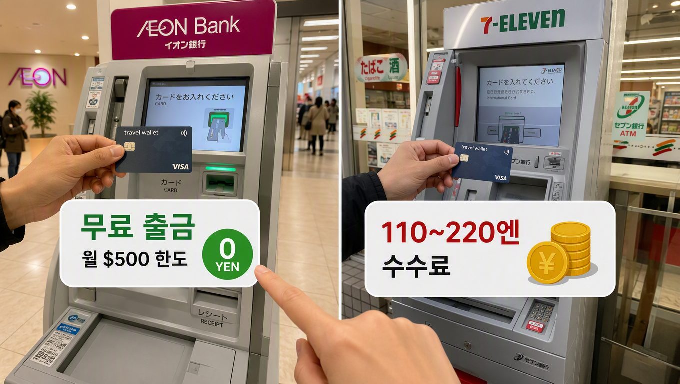 트래블월렛 수수료 일본 ATM에서 발생하는 조건과 무료 인출 방법