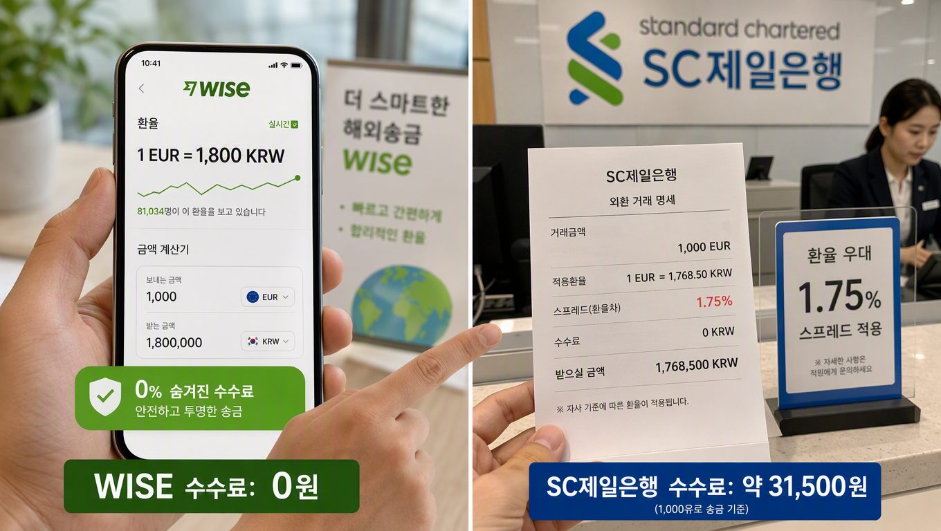 유로 한화 환율 계산을 위한 앱과 수수료 정보