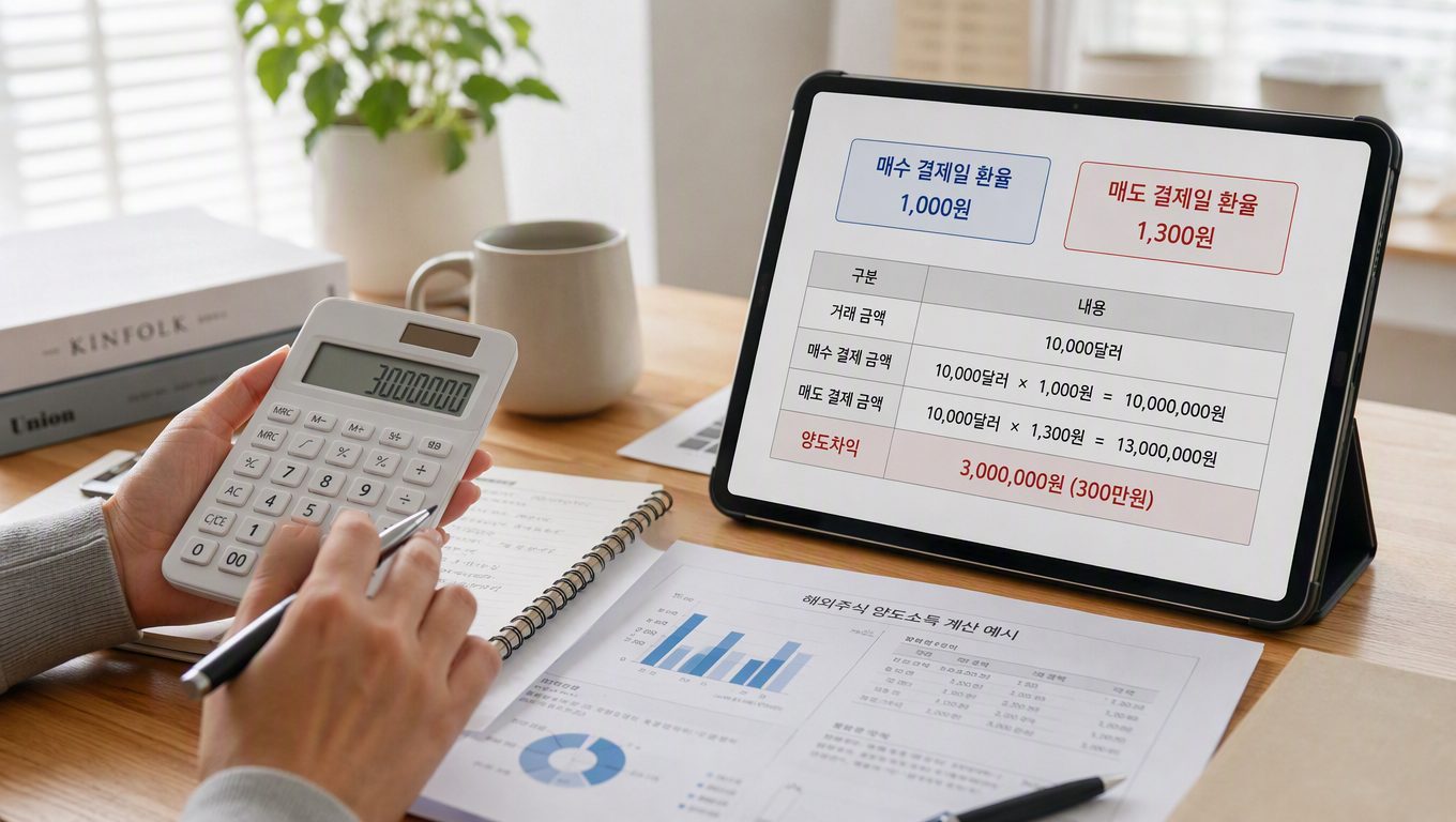 해외주식 환차익 세금, 원화 양도차익 계산 기준은?