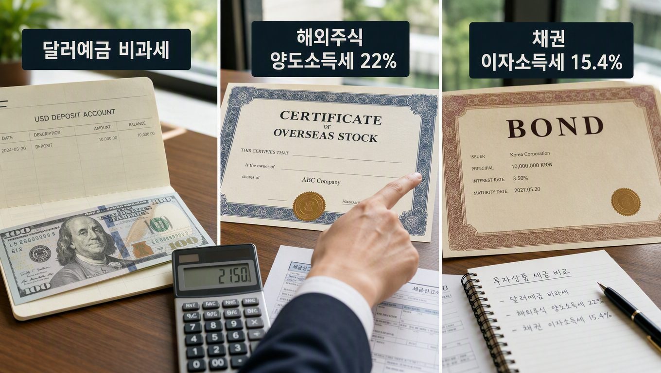 환차익 세금은 금융 상품마다 어떻게 달라지나요?