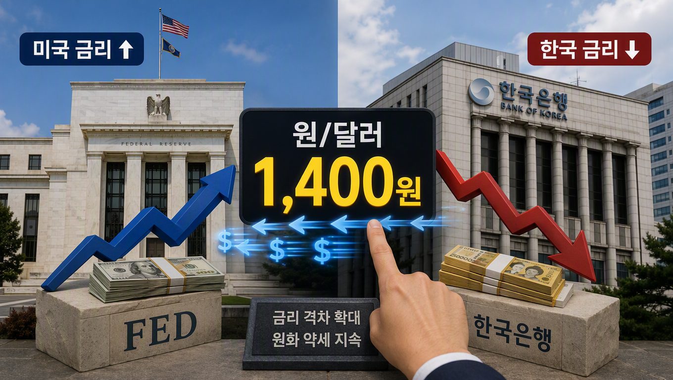 금리 환율 영향: 미국과 한국 금리 차이가 원달러 환율에 미치는 영향