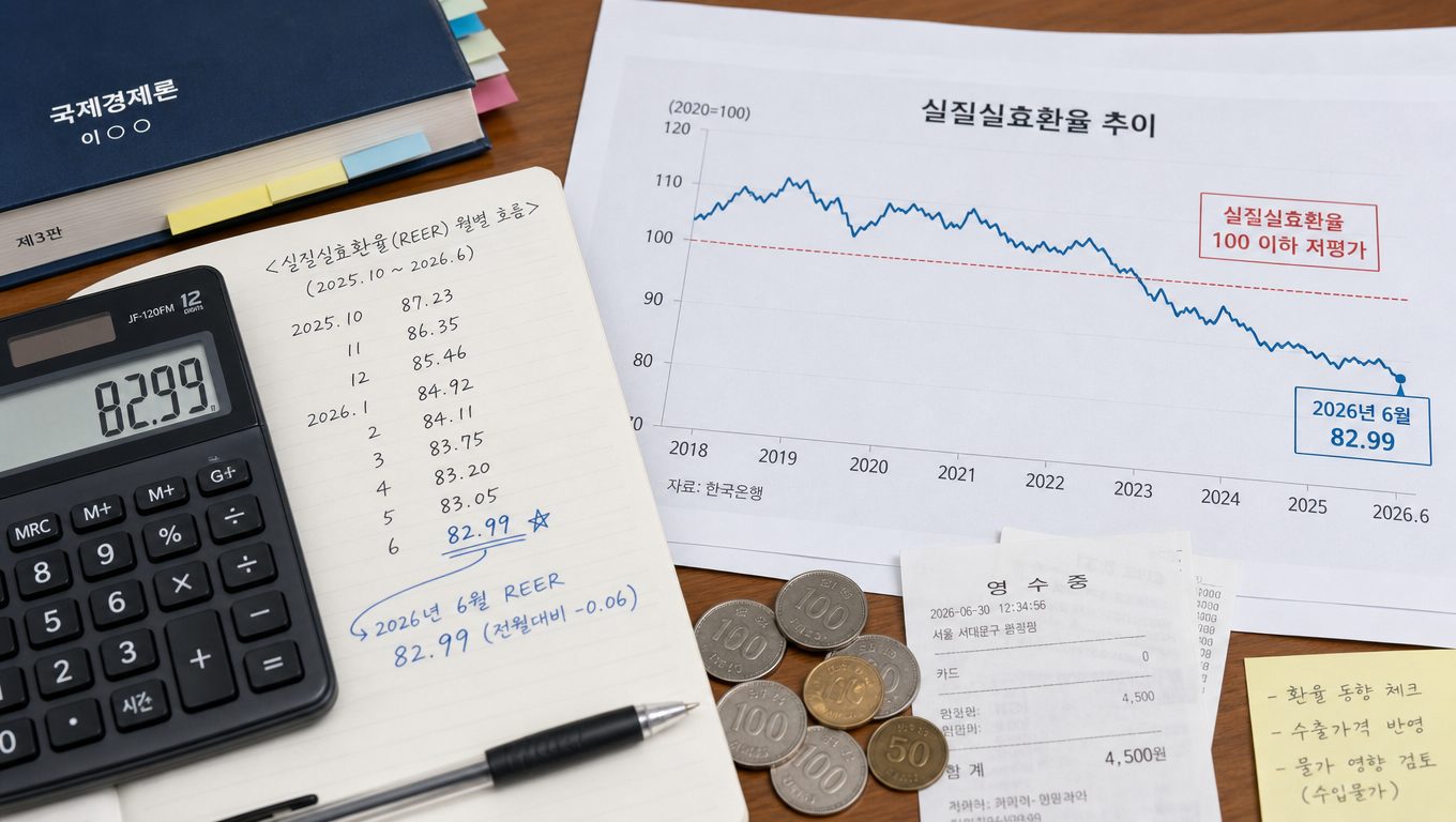 실질실효환율 의미와 100 이하 해석