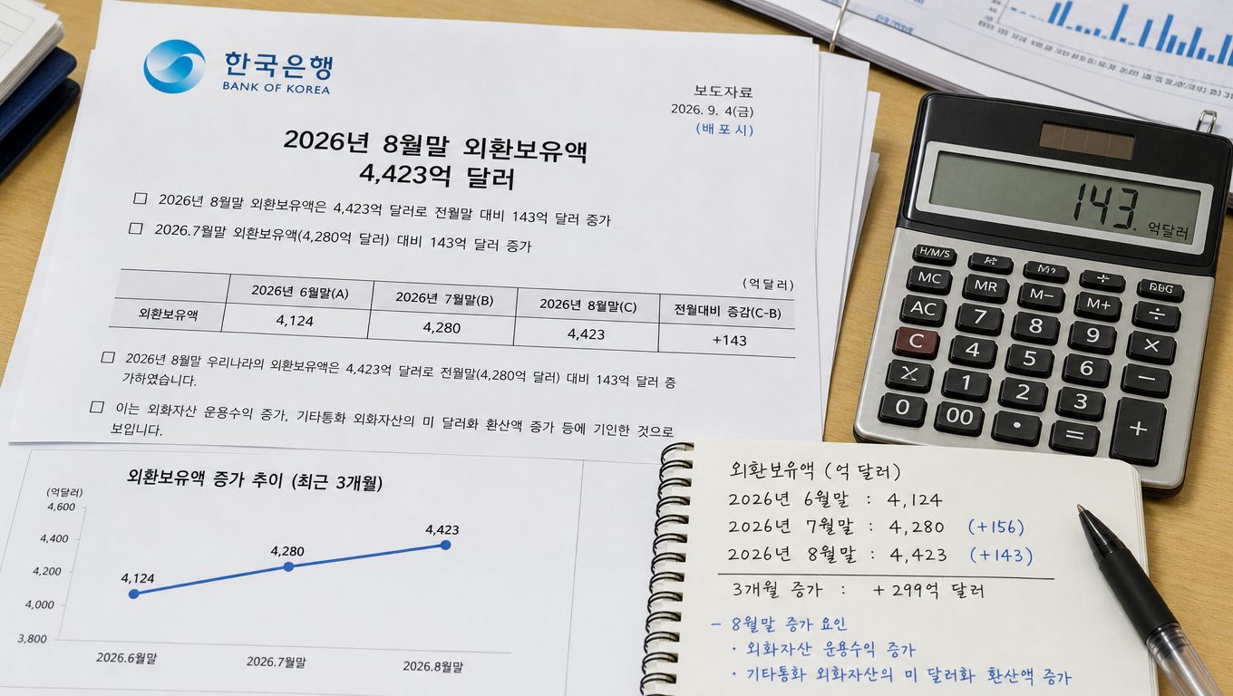 2026년 외환보유액 증가 규모와 원인