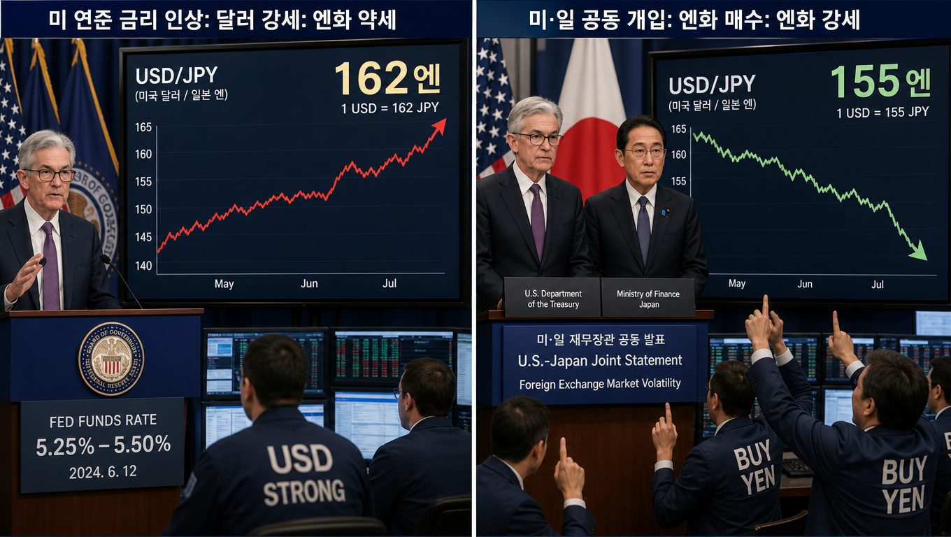 엔화 환율 미국 금리와 미일 공동 개입 영향